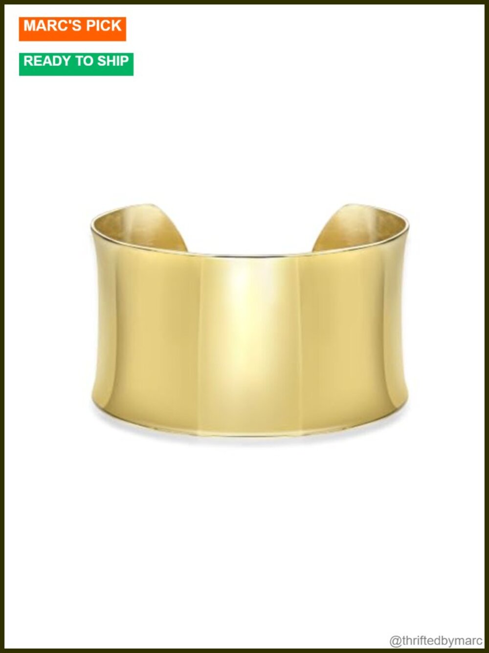 Wide Open Cuff Bangle Bracelet - Ion Plated Stainless Steel, 7 Inches Long